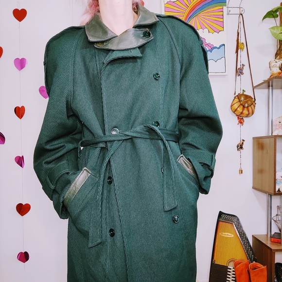 Vintage 80s Wool Jacket - Dark Green - Picture 13 of 16